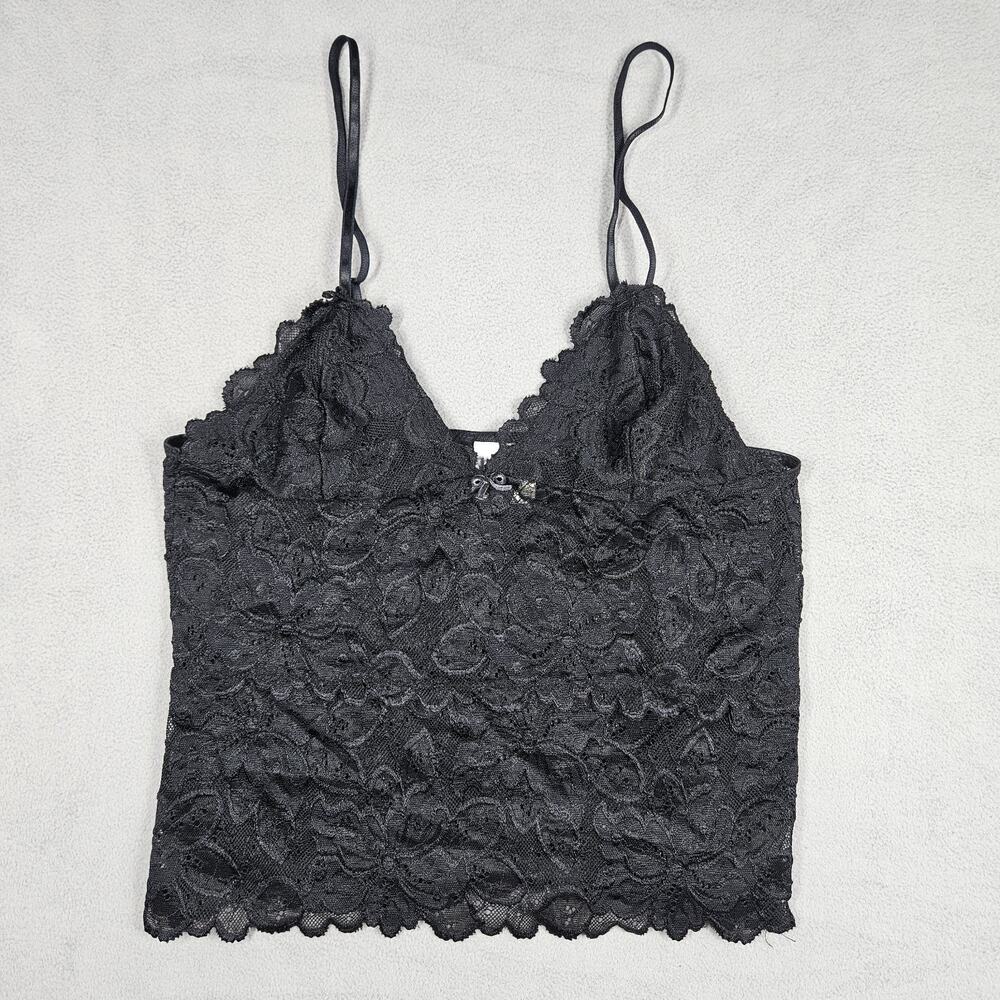 Vintage Y2K Old Navy Camisole Size M Black Lace Babydoll Fairy Whimsigoth Sheer - Picture 1 of 11
